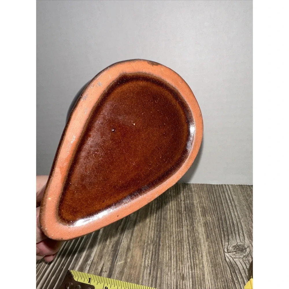 Pipe Shaped Ashtray 3 Slots Brown Tan Ceramic VTG